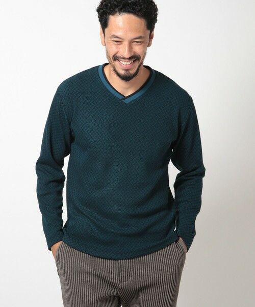 MEN'S BIGI / メンズビギ Tシャツ | フクレジャカードVネックカットソー | 詳細12