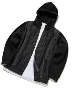 MEN'S BIGI / メンズビギ スウェット | ニットコンビパーカ