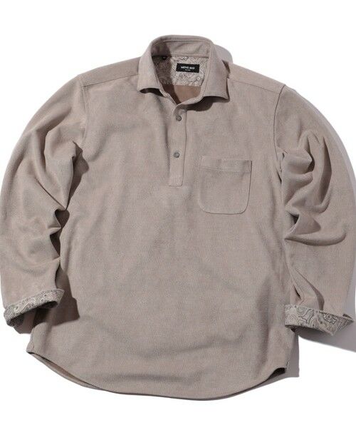 MEN'S BIGI / メンズビギ ポロシャツ | ピケスエードカットシャツ（グレー）