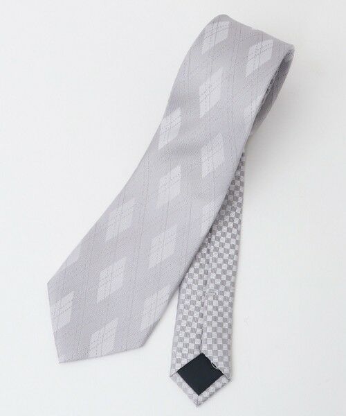 MEN'S BIGI / メンズビギ ネクタイ | アーガイル柄シルクネクタイ（シルバー）