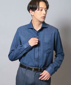 MEN'S BIGI / メンズビギ シャツ・ブラウス | メランジポリエステルホリゾンタルカラーシャツ