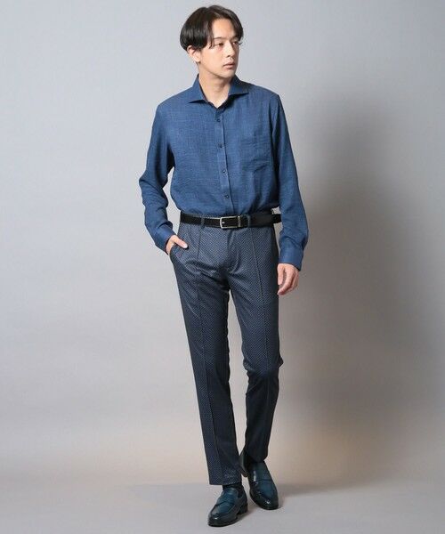 MEN'S BIGI / メンズビギ シャツ・ブラウス | メランジポリエステルホリゾンタルカラーシャツ | 詳細15