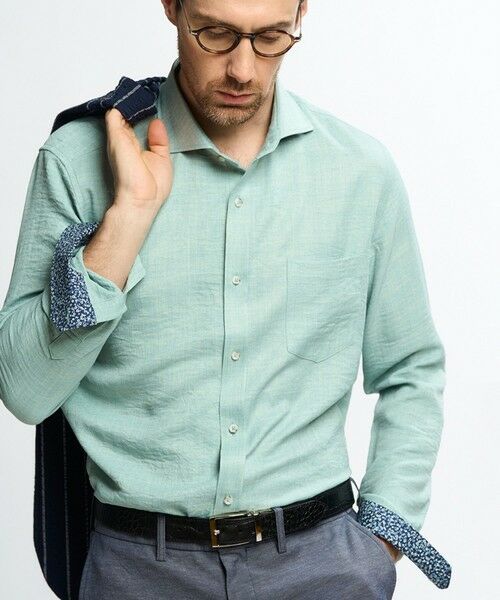 MEN'S BIGI / メンズビギ シャツ・ブラウス | メランジポリエステルホリゾンタルカラーシャツ | 詳細24