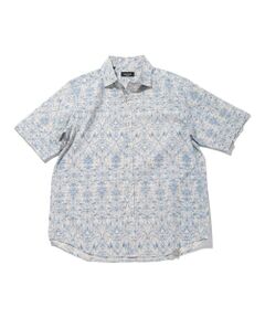 MEN'S BIGI / メンズビギ シャツ・ブラウス | コットンダンガリーエスニックプリント半袖シャツ