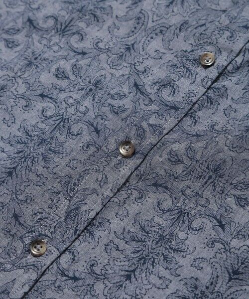 MEN'S BIGI / メンズビギ シャツ・ブラウス | コットンダンガリーエスニックプリント半袖シャツ | 詳細1