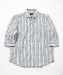 MEN'S BIGI / メンズビギ シャツ・ブラウス | 変形タックサッカーストライプ7分シャツ