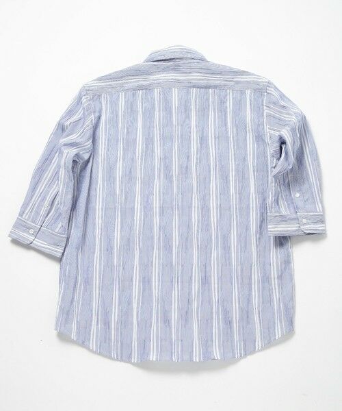 MEN'S BIGI / メンズビギ シャツ・ブラウス | 変形タックサッカーストライプ7分シャツ | 詳細10