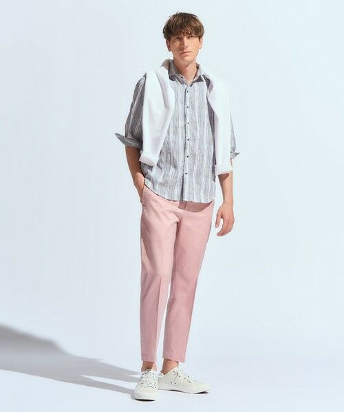 MEN'S BIGI / メンズビギ シャツ・ブラウス | 変形タックサッカーストライプ7分シャツ | 詳細17