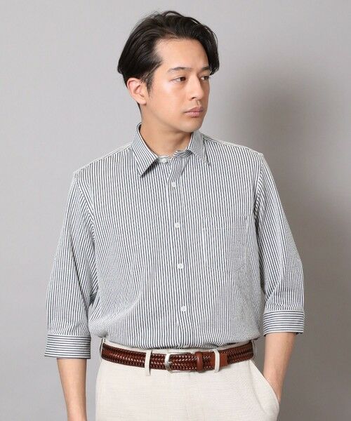 MEN'S BIGI / メンズビギ シャツ・ブラウス | 【HIGH COOL/ハイクール】七分袖シャツ（ネイビー系）