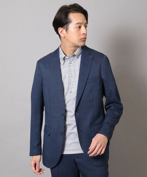 MEN'S BIGI / メンズビギ テーラードジャケット | スラブツイルテーラードジャケット（セットアップ対応）（ネイビー）
