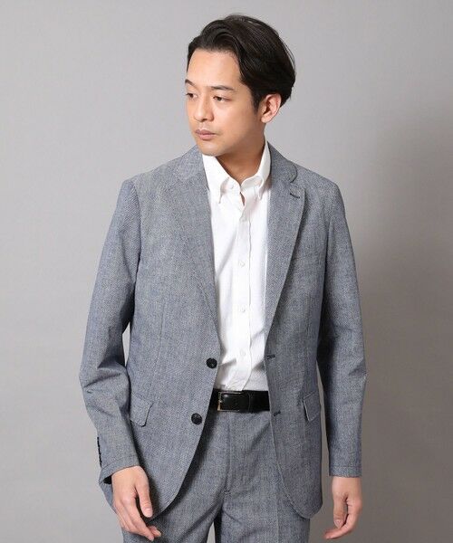 MEN'S BIGI / メンズビギ テーラードジャケット | ＜COOL DOTS＞プリントテーラードジャケット（セットアップ対応）（ネイビー）