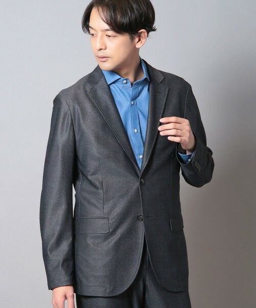 MEN'S BIGI / メンズビギ テーラードジャケット | ＜イージーケア＞プリントテーラードジャケット（セットアップ対応）（グレー）