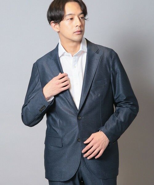 MEN'S BIGI / メンズビギ テーラードジャケット | ＜イージーケア＞プリントテーラードジャケット（セットアップ対応）（ネイビー）