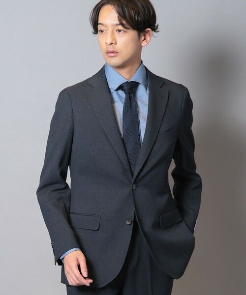 MEN'S BIGI / メンズビギ テーラードジャケット | 【LANATEC/ラナテック】シャークスキンテーラードジャケット（セットアップ対応）（ネイビー）