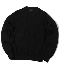 MEN'S BIGI / メンズビギ ニット・セーター | ランダムヘリンボン編み12Gジャカードニット