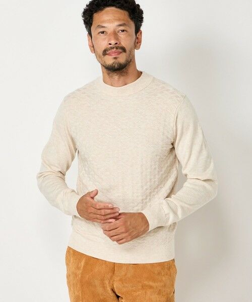 MEN'S BIGI / メンズビギ ニット・セーター | ランダムヘリンボン編み12Gジャカードニット | 詳細1