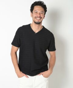 MEN'S BIGI / メンズビギ Tシャツ | 吸水速乾(ABS加工)スラブタックVネックカットソー