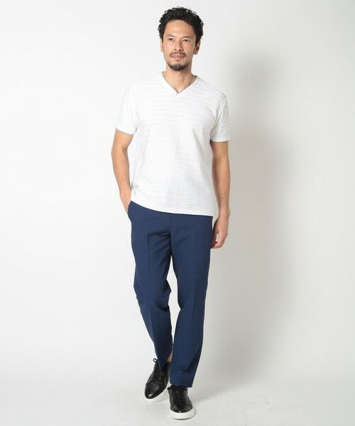 MEN'S BIGI / メンズビギ Tシャツ | 吸水速乾(ABS加工)スラブタックVネックカットソー | 詳細4