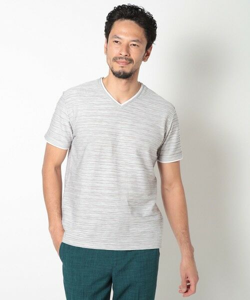 MEN'S BIGI / メンズビギ Tシャツ | 吸水速乾(ABS加工)スラブタックVネックカットソー | 詳細6