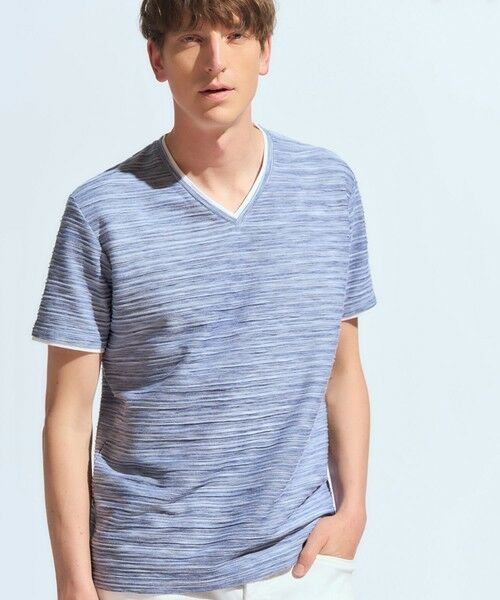 MEN'S BIGI / メンズビギ Tシャツ | 吸水速乾(ABS加工)スラブタックVネックカットソー | 詳細17