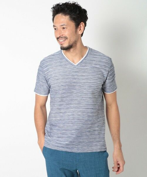 MEN'S BIGI / メンズビギ Tシャツ | 吸水速乾(ABS加工)スラブタックVネックカットソー | 詳細11