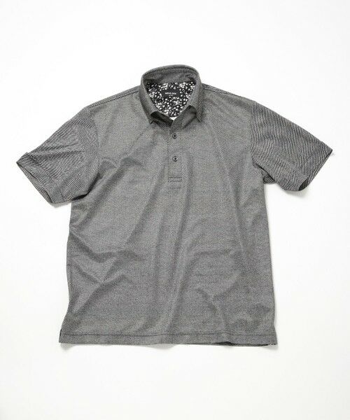 MEN'S BIGI / メンズビギ ポロシャツ | 【ACTIVE TAILOR】COOL MAX ツイルプリントジャージポロシャツ（ブラック系）