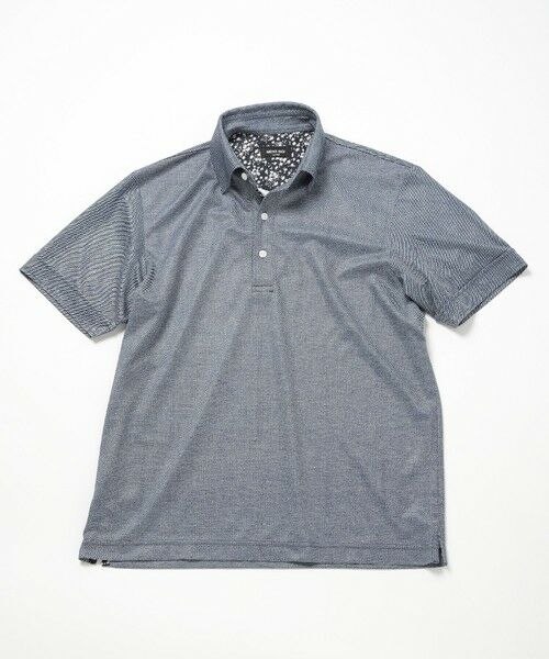 MEN'S BIGI / メンズビギ ポロシャツ | 【ACTIVE TAILOR】COOL MAX ツイルプリントジャージポロシャツ（ブルー系）