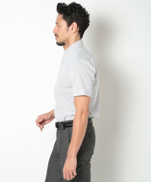 MEN'S BIGI / メンズビギ ポロシャツ | 【ACTIVE TAILOR】吸水速乾ミニワッフルワンピースカラー半袖シャツ | 詳細5