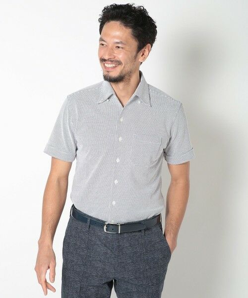MEN'S BIGI / メンズビギ ポロシャツ | 【ACTIVE TAILOR】吸水速乾ミニワッフルワンピースカラー半袖シャツ | 詳細9
