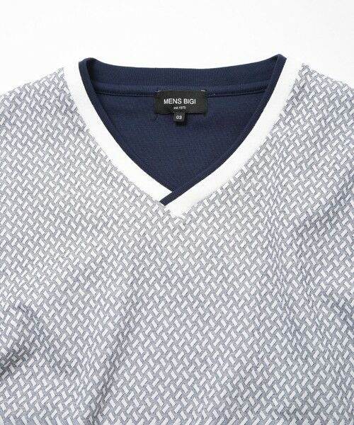 MEN'S BIGI / メンズビギ Tシャツ | 膨れジャカードVネックTシャツ | 詳細15