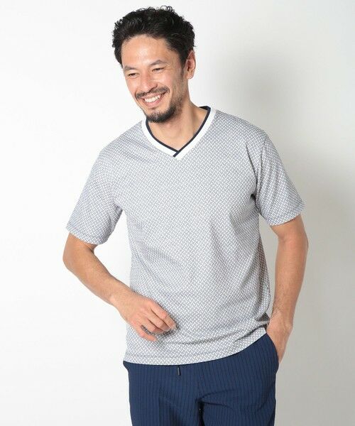 MEN'S BIGI / メンズビギ Tシャツ | 膨れジャカードVネックTシャツ | 詳細13
