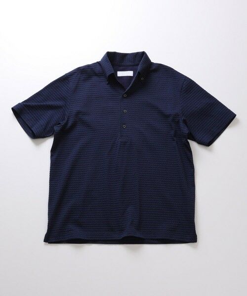 MEN'S BIGI / メンズビギ ポロシャツ | 【ACTIVE TAILOR】COOL MAXサッカー織りワンピースカラーポロシャツ（ネイビー）