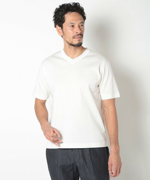 MEN'S BIGI / メンズビギ Tシャツ | 60/2マーセライズジャージVネックTEE | 詳細1
