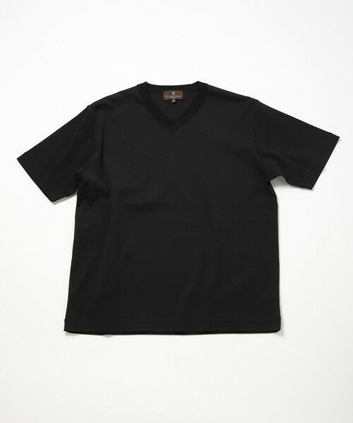 MEN'S BIGI / メンズビギ Tシャツ | 60/2マーセライズジャージVネックTEE（ブラック）