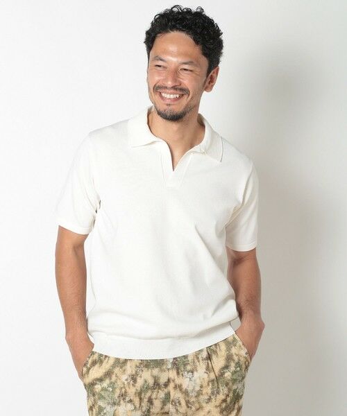 MEN'S BIGI / メンズビギ ポロシャツ | LIBERTYプリントスキッパーニットポロシャツ | 詳細1
