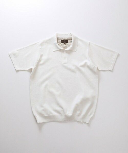 MEN'S BIGI / メンズビギ ポロシャツ | LIBERTYプリントスキッパーニットポロシャツ（ベージュ）