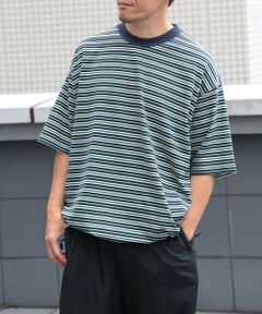 MEN'S BIGI / メンズビギ Tシャツ | マルチボーダースピンドルTEE-shirt