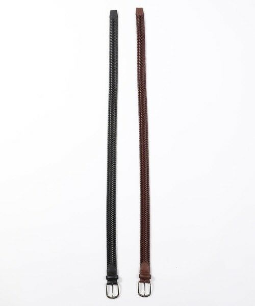 MEN'S BIGI / メンズビギ ベルト・サスペンダー | 【DOMODOSSOLA】レザーメッシュプレーンベルト | 詳細2