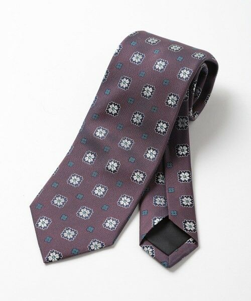 MEN'S BIGI / メンズビギ ネクタイ | 【TIE YOUR TIE(タイユアタイ)】ヴィンテージフラワー柄ネクタイ（ボルドー）