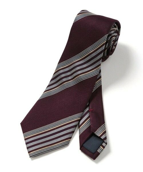 MEN'S BIGI / メンズビギ ネクタイ | マルチストライプ柄ネクタイ（ボルドー）