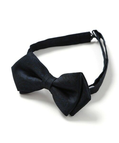 MEN'S BIGI / メンズビギ ネクタイ | シャドーペイズリー ポインテッドボウタイ（同素材ネクタイ・チーフあり）（ネイビー）