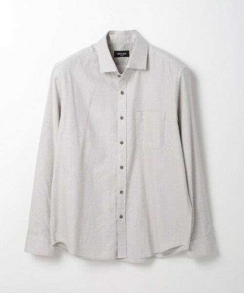 MEN'S BIGI / メンズビギ シャツ・ブラウス | コットンカシミアヘリンボーンシャツ（ライトグレー）