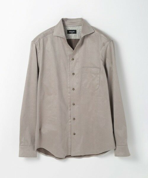 MEN'S BIGI / メンズビギ シャツ・ブラウス | コマスエードストレッチシャツ（ライトグレー）