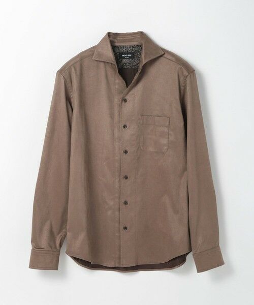 MEN'S BIGI / メンズビギ シャツ・ブラウス | コマスエードストレッチシャツ（ブラウン）