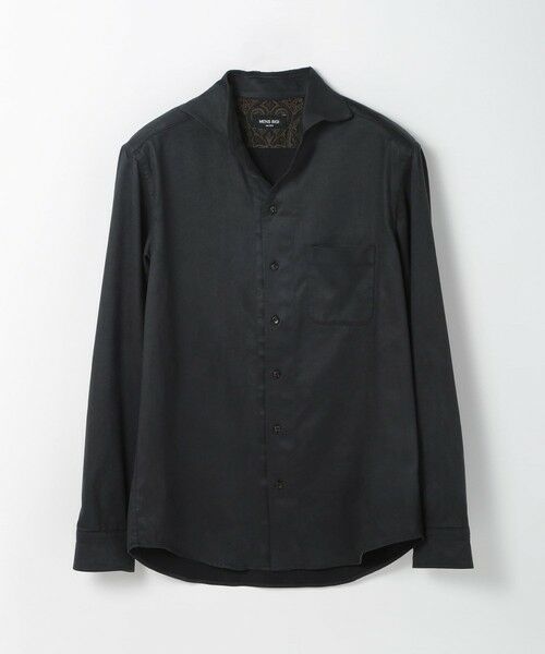 MEN'S BIGI / メンズビギ シャツ・ブラウス | コマスエードストレッチシャツ（ダークネイビー）