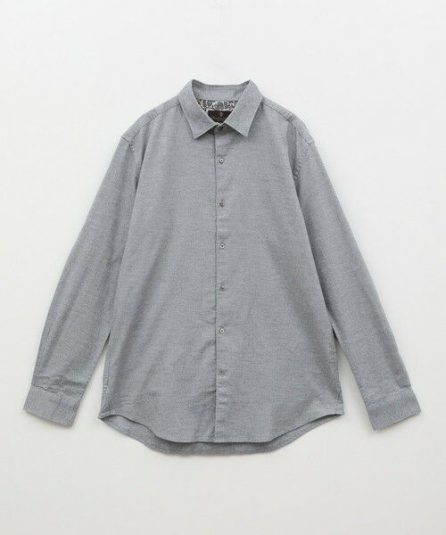 MEN'S BIGI / メンズビギ シャツ・ブラウス | フランネルフレンチフロントカジュアルシャツ（グレー）