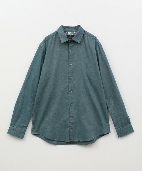 MEN'S BIGI / メンズビギ シャツ・ブラウス | フランネルフレンチフロントカジュアルシャツ（グリーン）