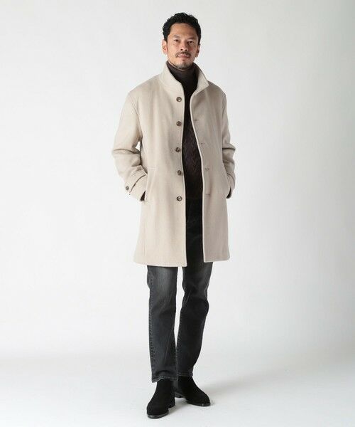 MEN'S BIGI / メンズビギ ステンカラーコート | スーパー140ウールビーバーヘリンボーンコート | 詳細4