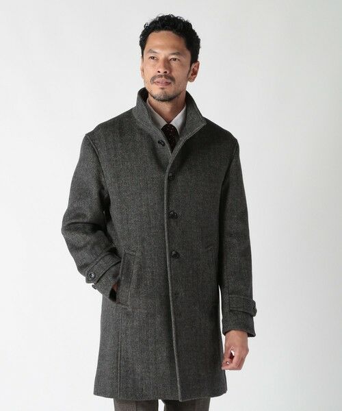 MEN'S BIGI / メンズビギ ステンカラーコート | スーパー140ウールビーバーヘリンボーンコート | 詳細18