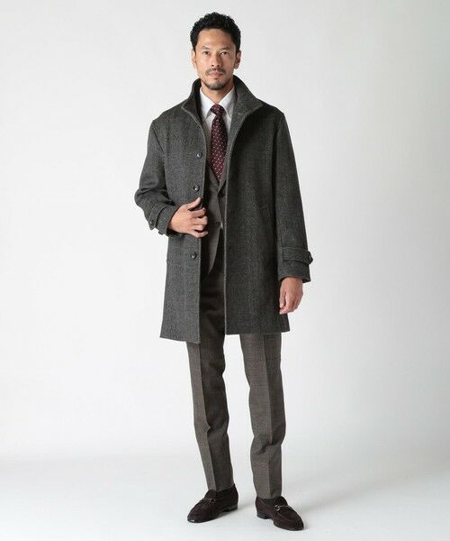 MEN'S BIGI / メンズビギ ステンカラーコート | スーパー140ウールビーバーヘリンボーンコート | 詳細19